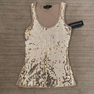 Tank top with gold sequins! Fabulous!!